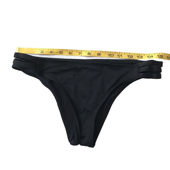 Mossimo Hipster Bikini Bottom Womens Size M Black Triple Ladder Sides Beach Pool - Picture 5 of 7